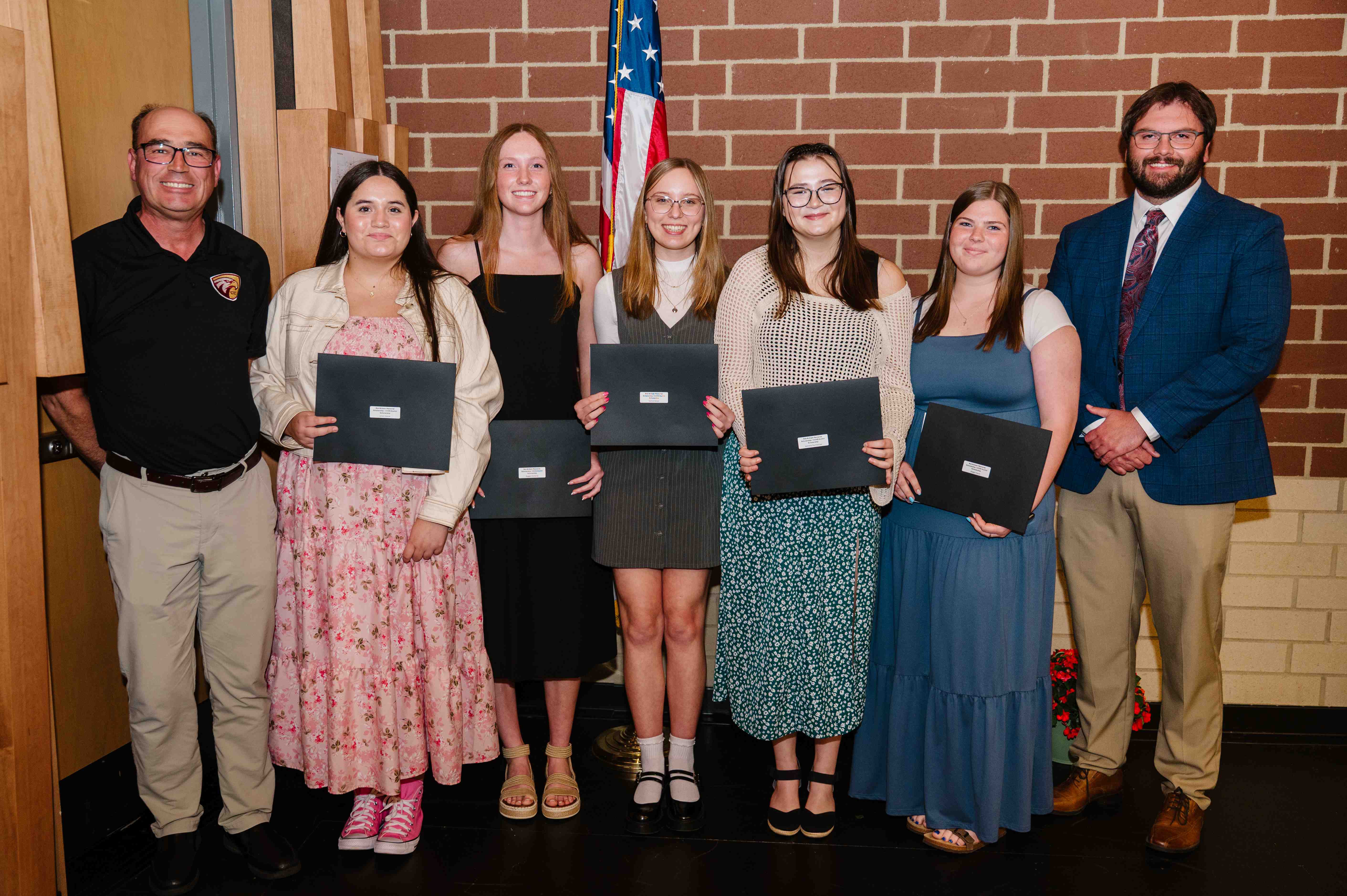 L to R: Andrew Thompson, Jyllian Keener, Reagan Oldfather, Sydney Bersel, Kennedy Dumbacher, Abigail Heuer, David Peterson. Not present Lukus Schmitt. 